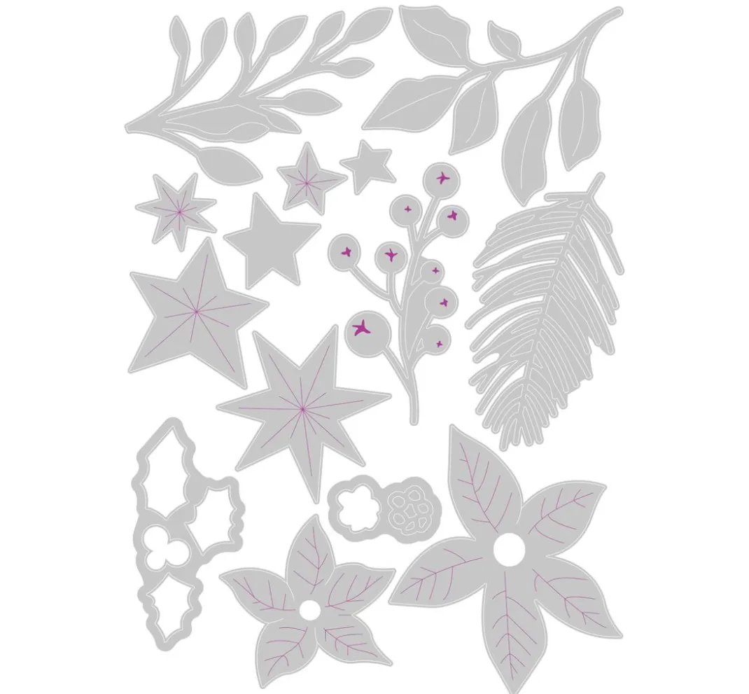 Sizzix Stanz- & Prägemaschinen|Scrapbooking>Thinlits Stanzschablone "Festive Foliage"
