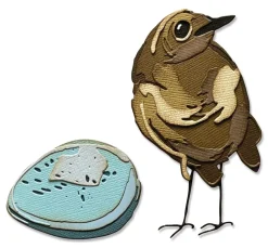 Sizzix Stanz- & Prägemaschinen|Schablonen>Thinlits Stanzschablone "Bird & Egg Colorize by Tim Holtz"