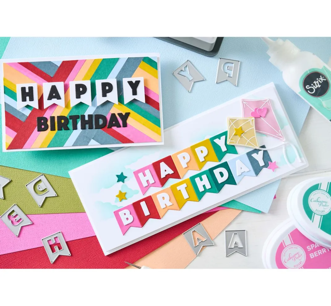 Sizzix Stanz- & Prägemaschinen|Schablonen>Thinlits Stanzschablone "Birthday Bunting by Catherine Pooler"