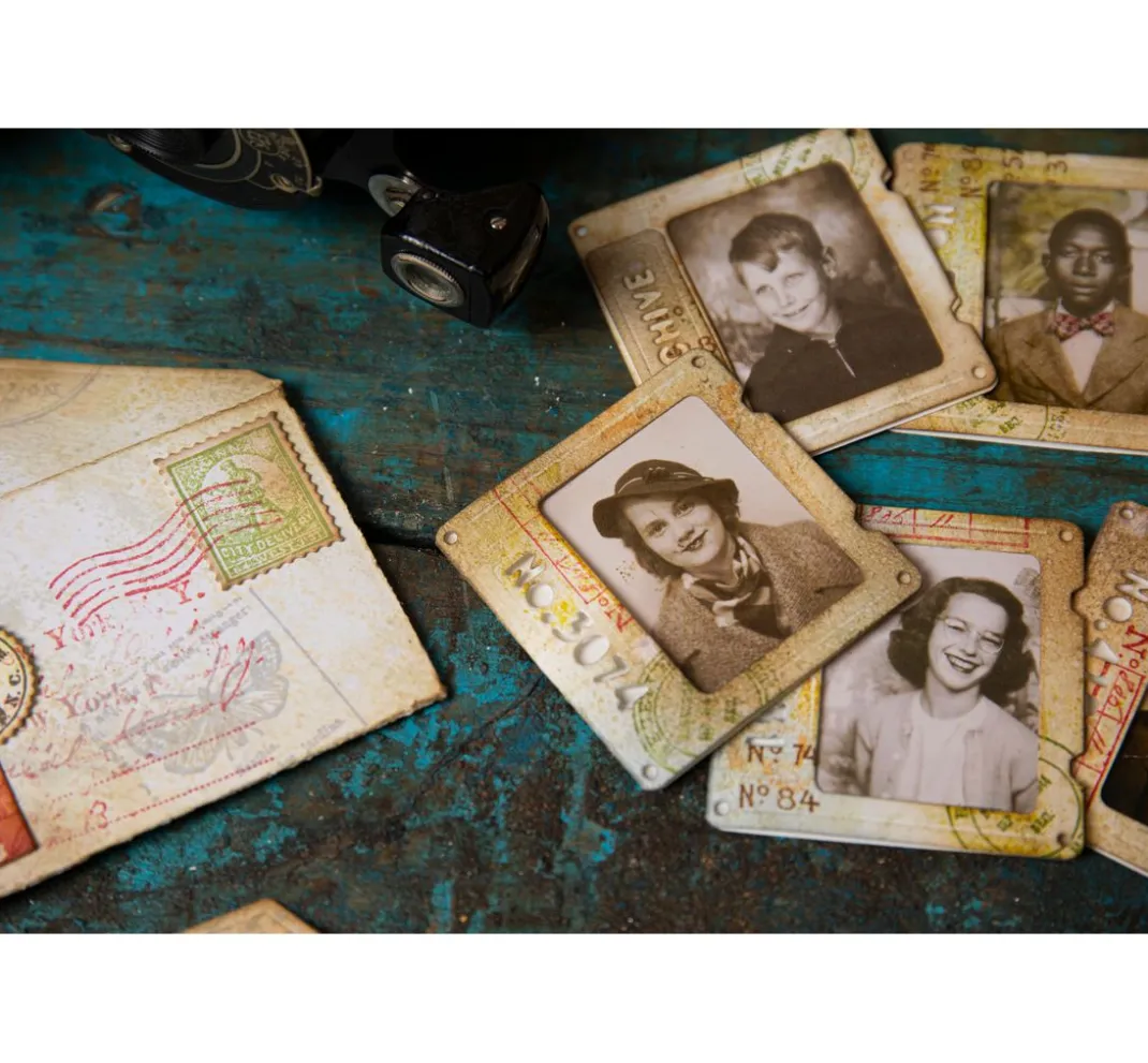 Sizzix Stanz- & Prägemaschinen|Schablonen>Thinlits Stanzschablone "Postale by Tim Holtz"