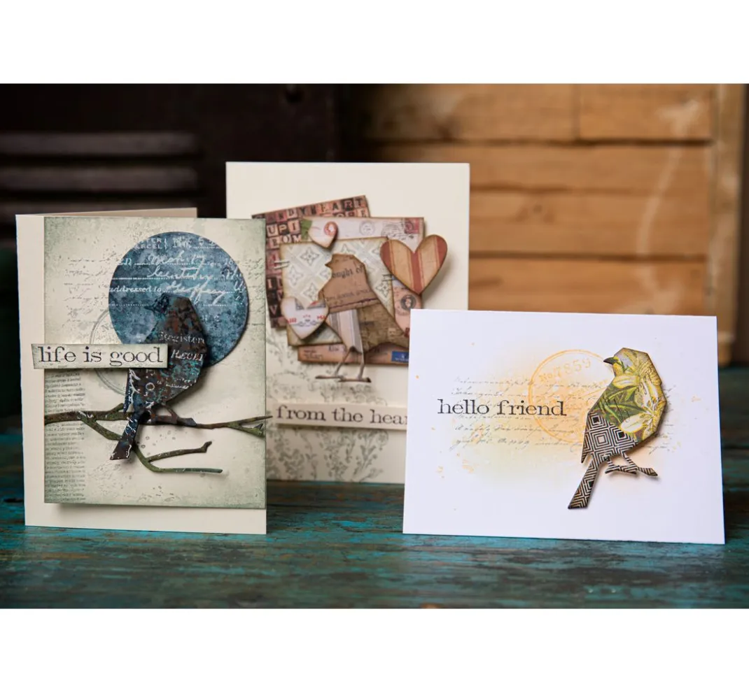 Sizzix Stanz- & Prägemaschinen|Schablonen>Thinlits Stanzschablone "Lovebirds by Tim Holtz"