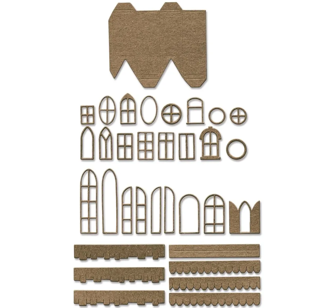 Sizzix Stanz- & Prägemaschinen|Schablonen>Thinlits Stanzschablonen-Set "Village Collection by Tim Holtz"