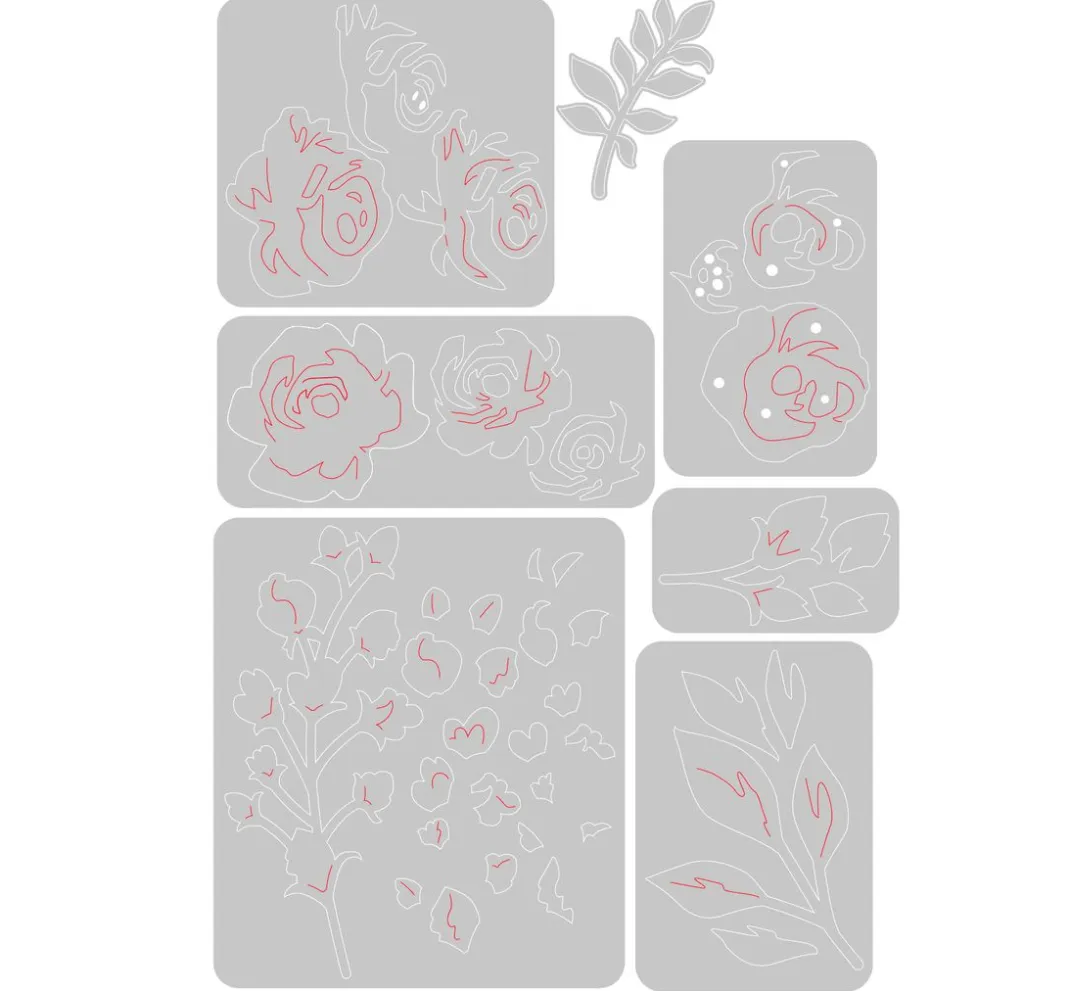 Sizzix Schablonen|Kartengestaltung>Thinlits Stanzschablone "Floral Layers 2"