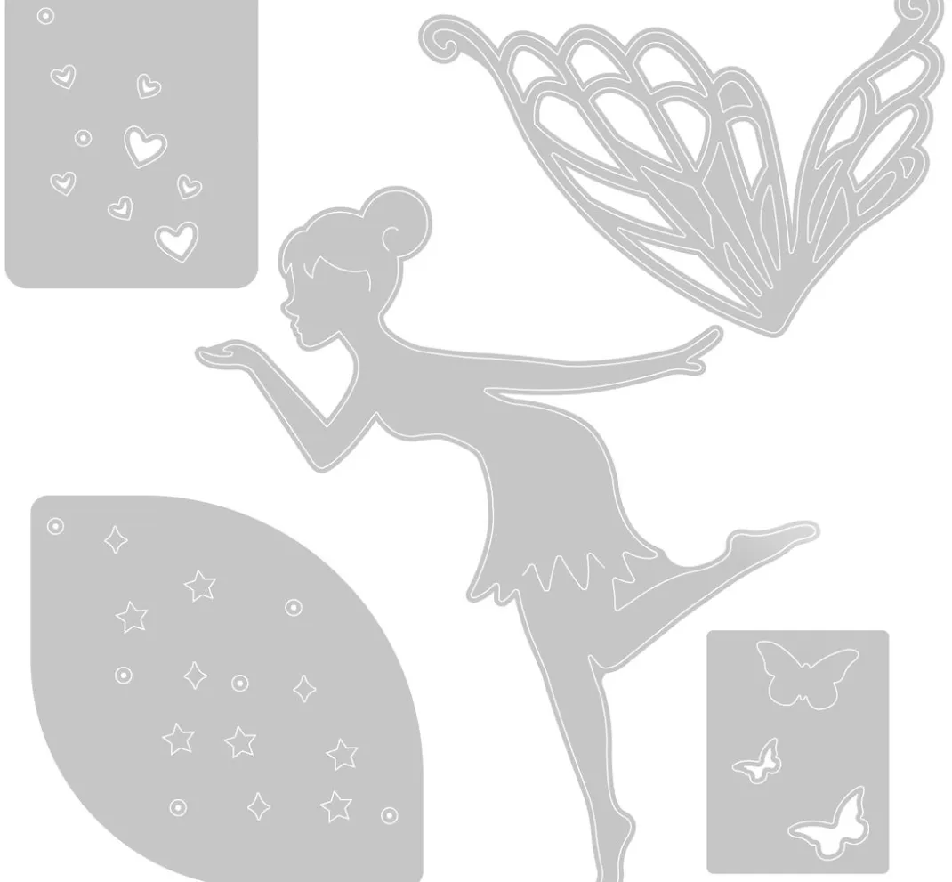 Sizzix Stanz- & Prägemaschinen|Schablonen>Thinlits Stanzschablone "Fairy Wishes"
