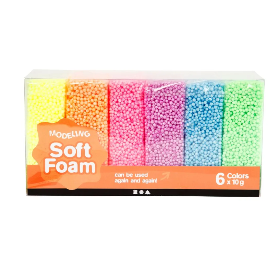 Kinder creativ company Knet-Sets|Modelliermasse>Soft Foam, sortierte Farben, 6 x 10 g