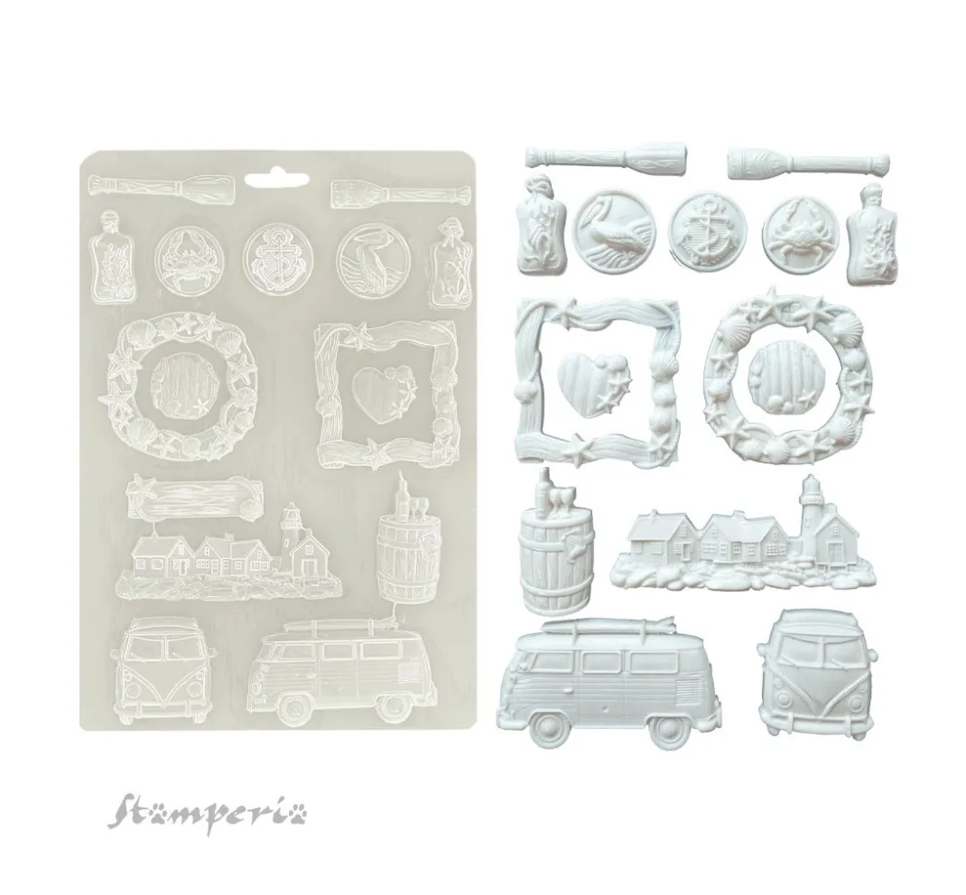 Stamperia Gießformen>Soft Modellierform A4 "Silent Sea"