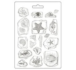 Stamperia Gießformen>Soft Modellierform A5 "Silent Sea - Fossils"