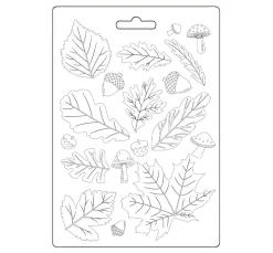 Stamperia Gießformen>Soft Modellierform A5 "Whispering Woods - Leaves"