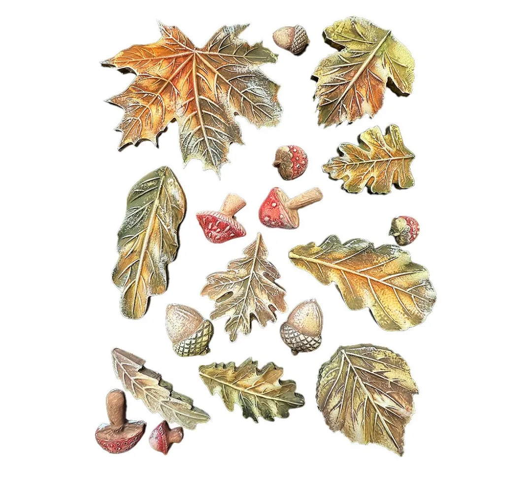Stamperia Gießformen>Soft Modellierform A5 "Whispering Woods - Leaves"