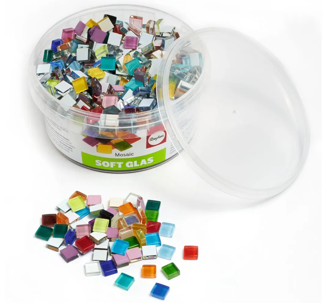 Rayher Mosaik Basteln>Softglas-Mosaiksteine, "Bunter Mix", 500 g