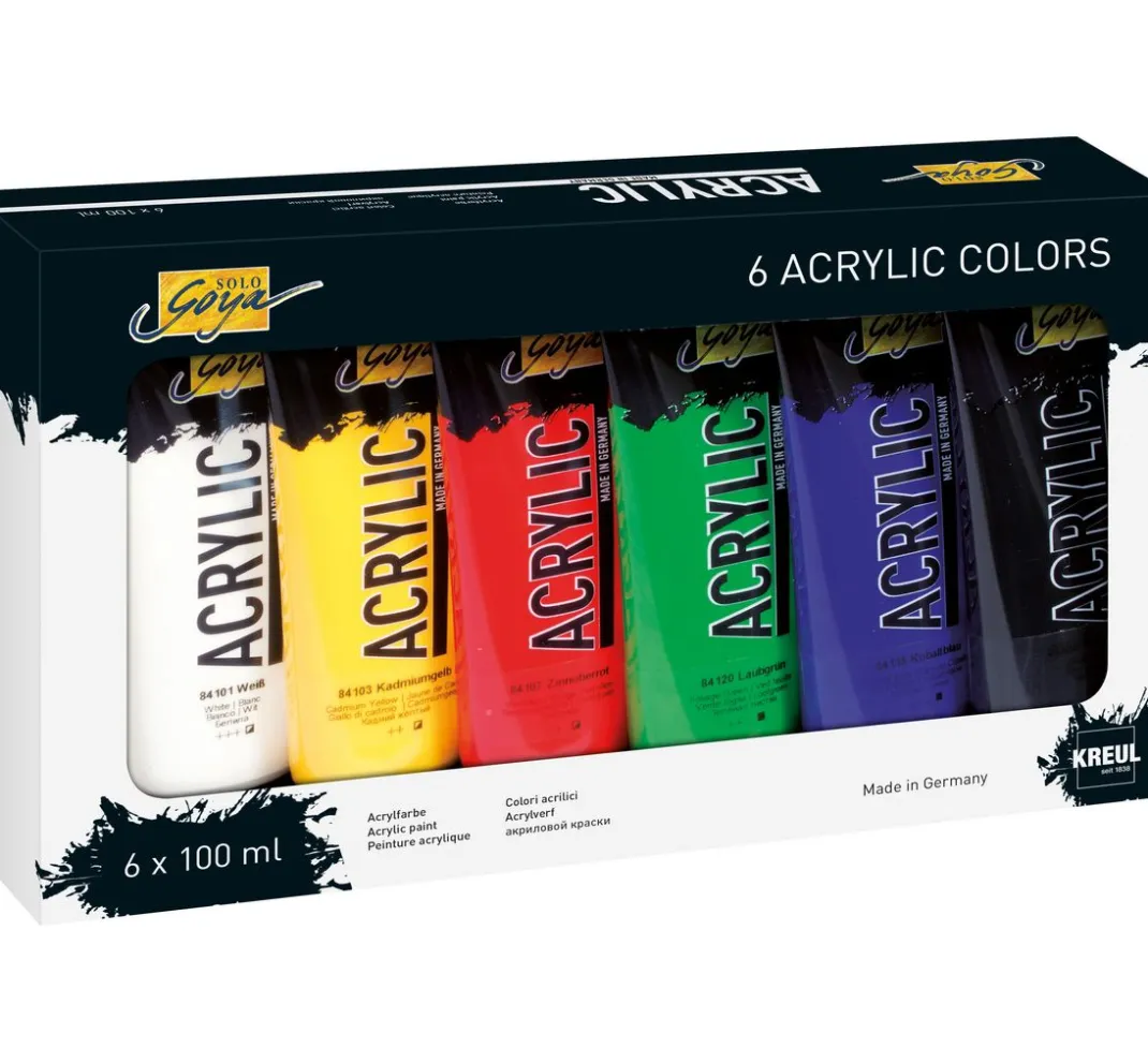 Kreul Künstler Künstlerfarbe>Solo Goya Acrylic Basic, 6er Set Acrylfarbe