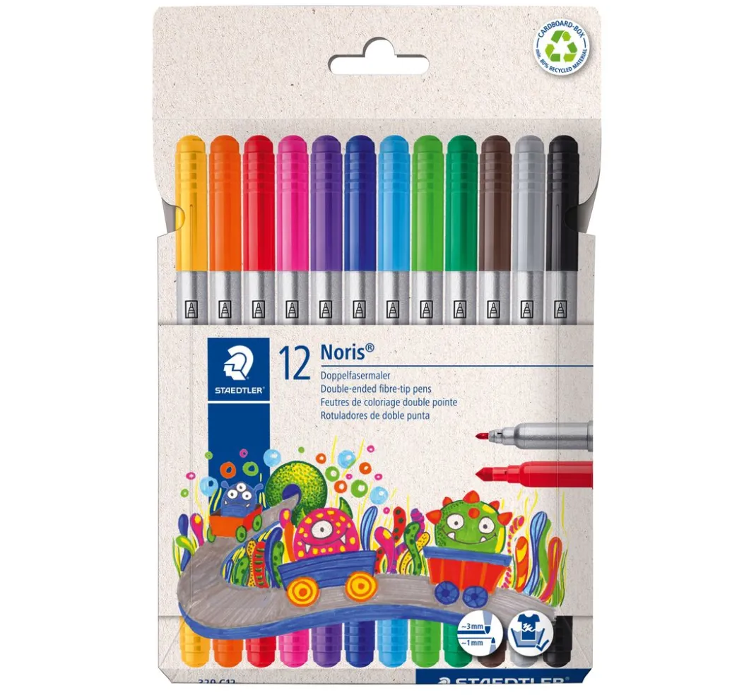 Kinder STAEDTLER Stifte & Marker|Farbsets>Noris Doppelfasermaler, 12er-Set
