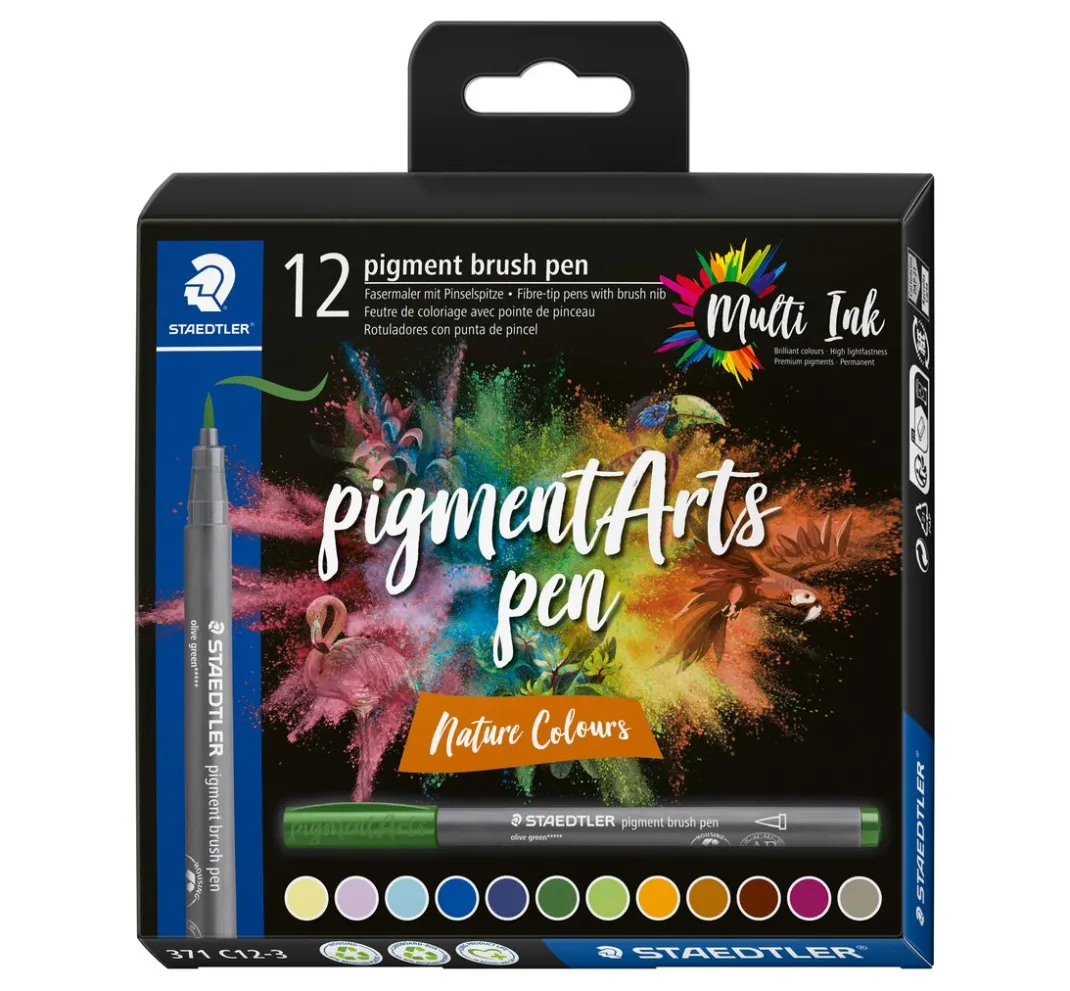 STAEDTLER Kartengestaltung>Pigment brush pen, 12er-Set