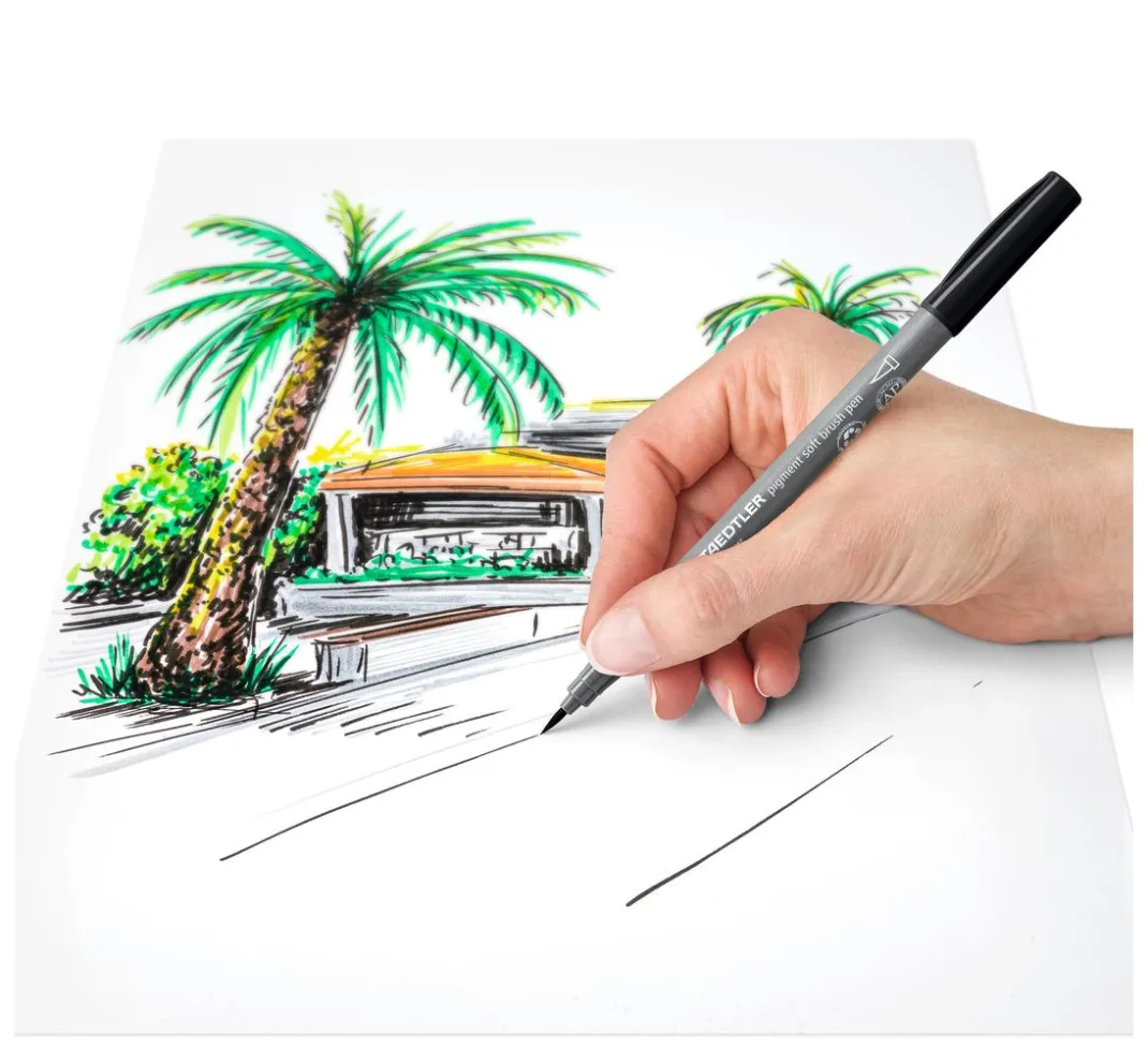 STAEDTLER Kartengestaltung>Pigment soft brush pen "Greys", 6er-Set