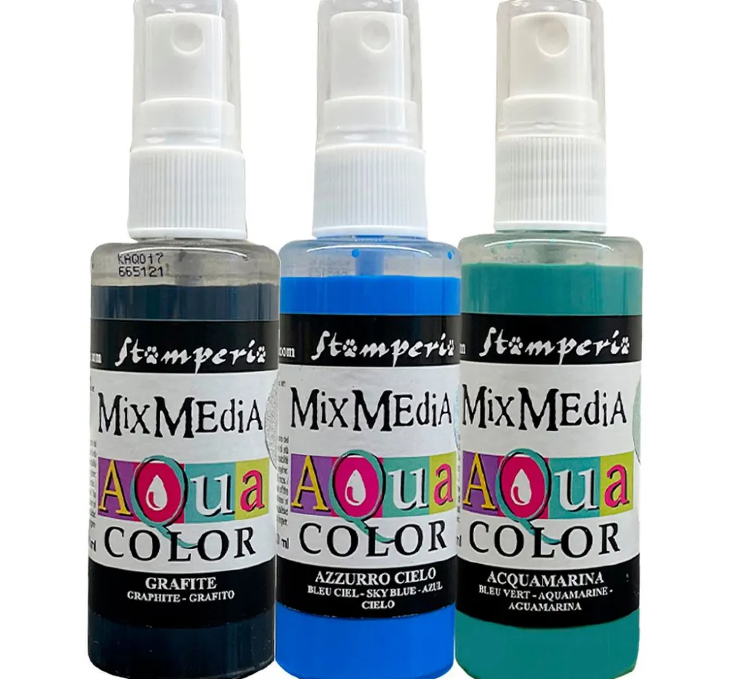 Stamperia Sprühfarbe|Farbsets>Aquacolor "Art of Travelling", 3er-Set