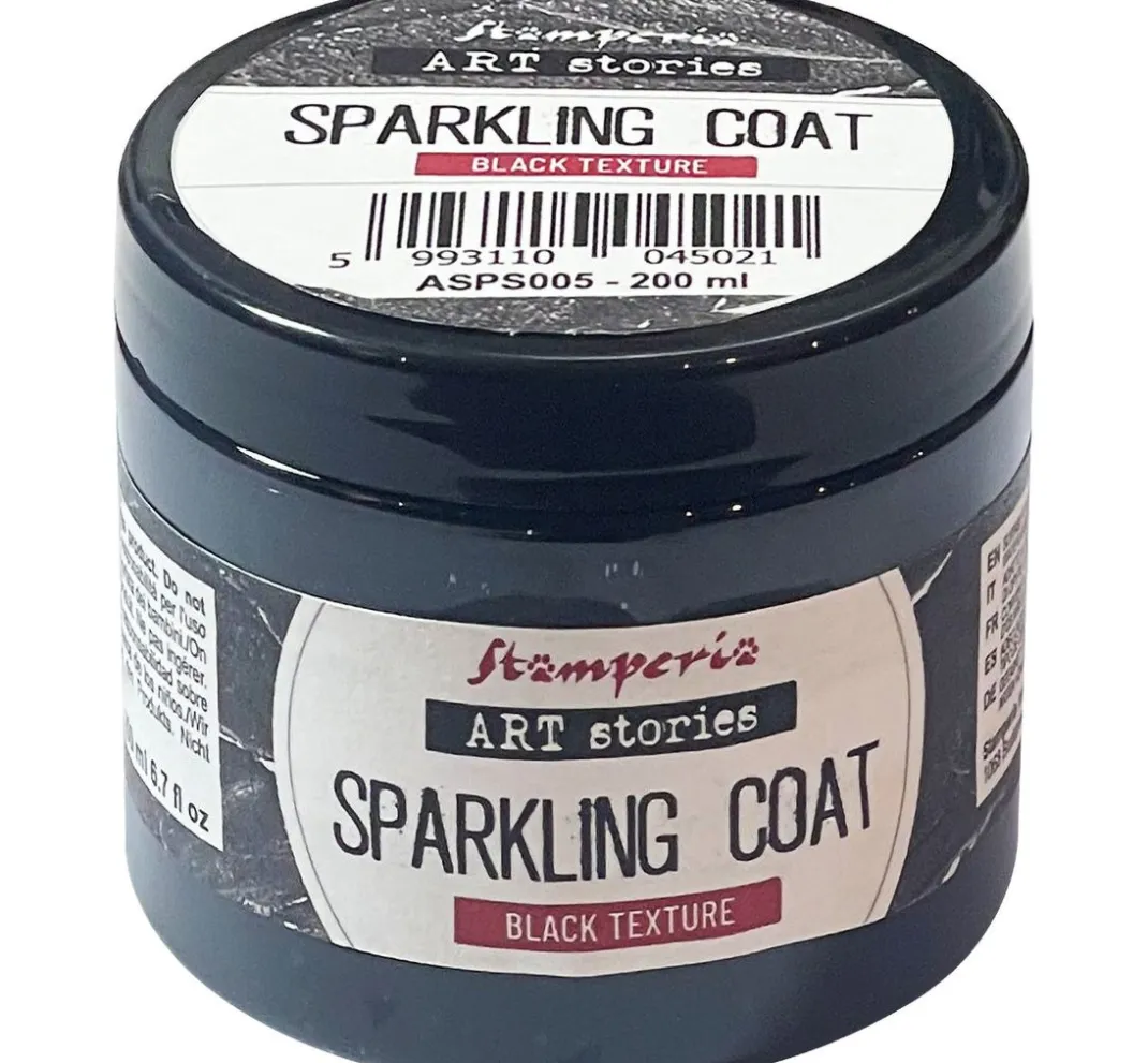 Stamperia Effektfarbe>Black Sparkling Coat