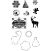 FINDit Stanz- & Prägemaschinen|Scrapbooking>Stanzformen- und Stempel-Set „Happy Holidays“