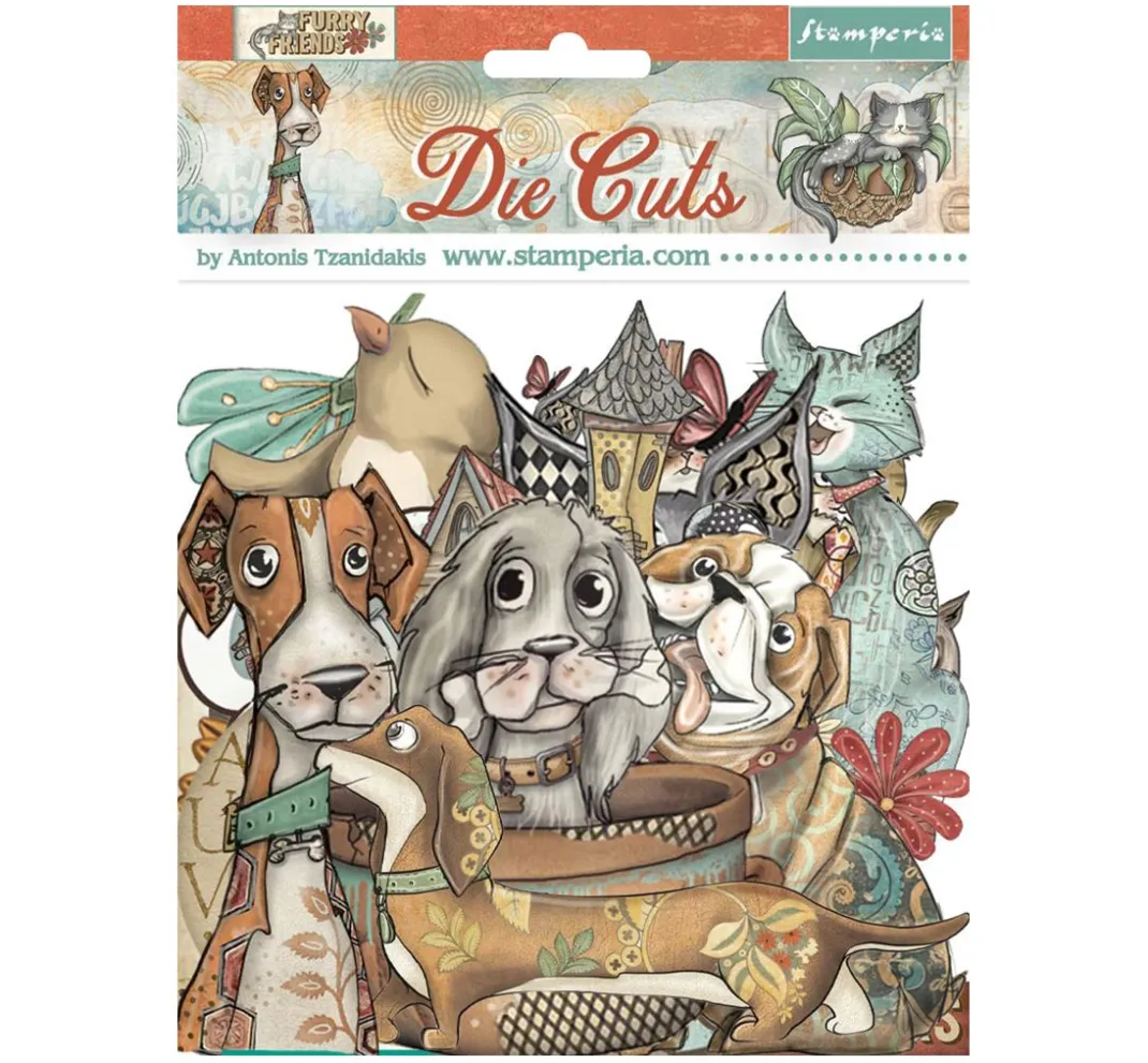 Stamperia Kartengestaltung|Dekoelemente>Stanzmotive "Furry Friends"