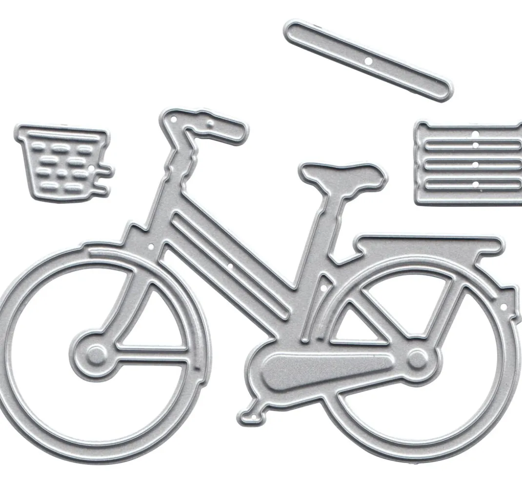 FINDit Stanz- & Prägemaschinen|Schablonen>Stanzschablone "Fahrrad mit Korb"
