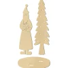ohne Marke Holz, Mdf & Pappmaché>Stehfigur "Weihnachtsmann mit Tanne"