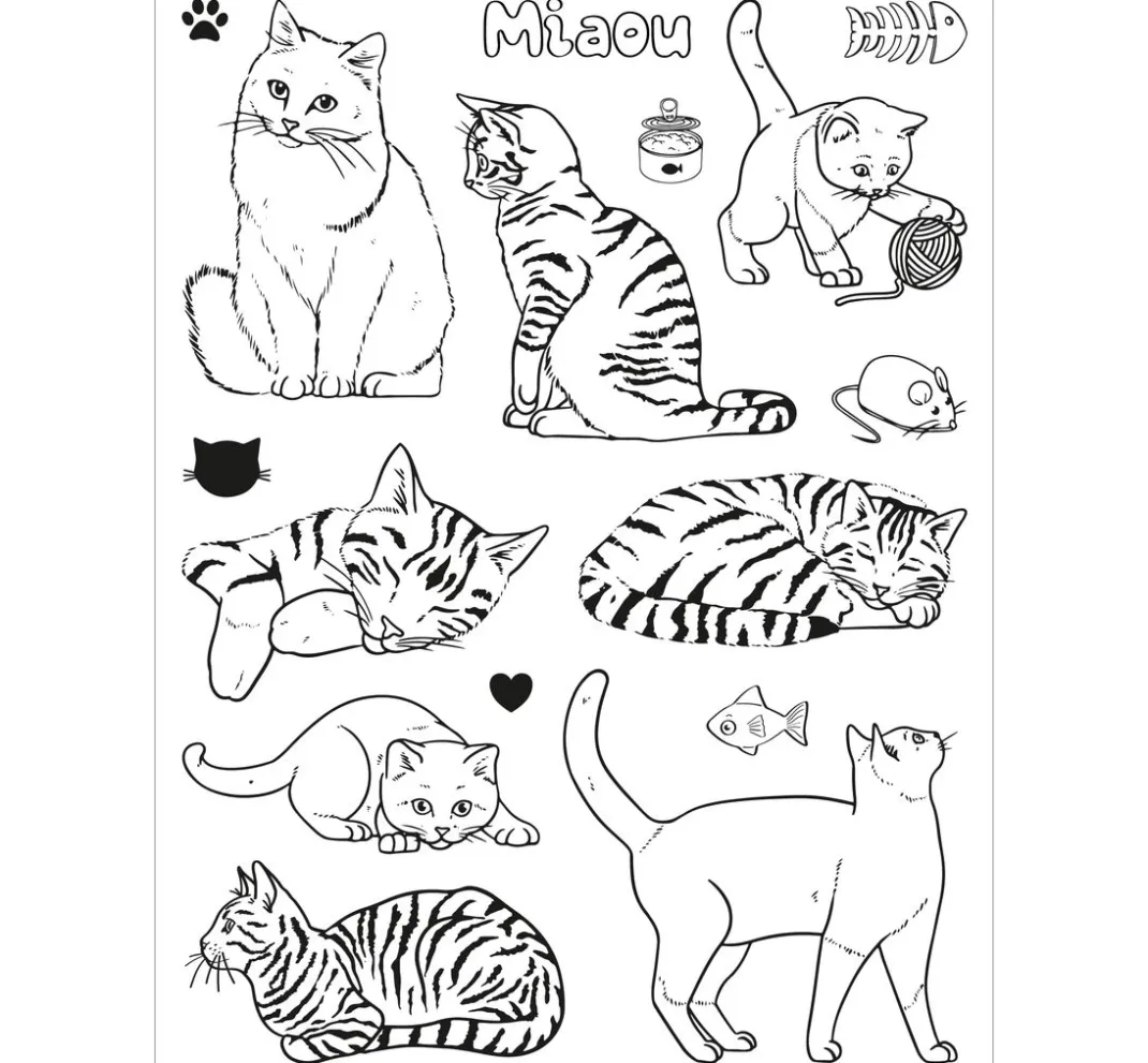 Aladine Stempel & Zubehör|Kartengestaltung>Stempel-Set "Katzen"