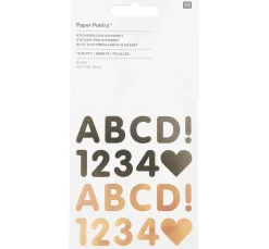 Rico Design Sticker & Klebebänder|Kartengestaltung>Stickerblock "Alphabet", Schwarz/Gold