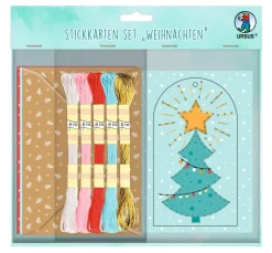 Kinder URSUS Weitere Geschenkideen Für Kinder|Papier-Bastelsets>Stickkarten-Set "Weihnachten"