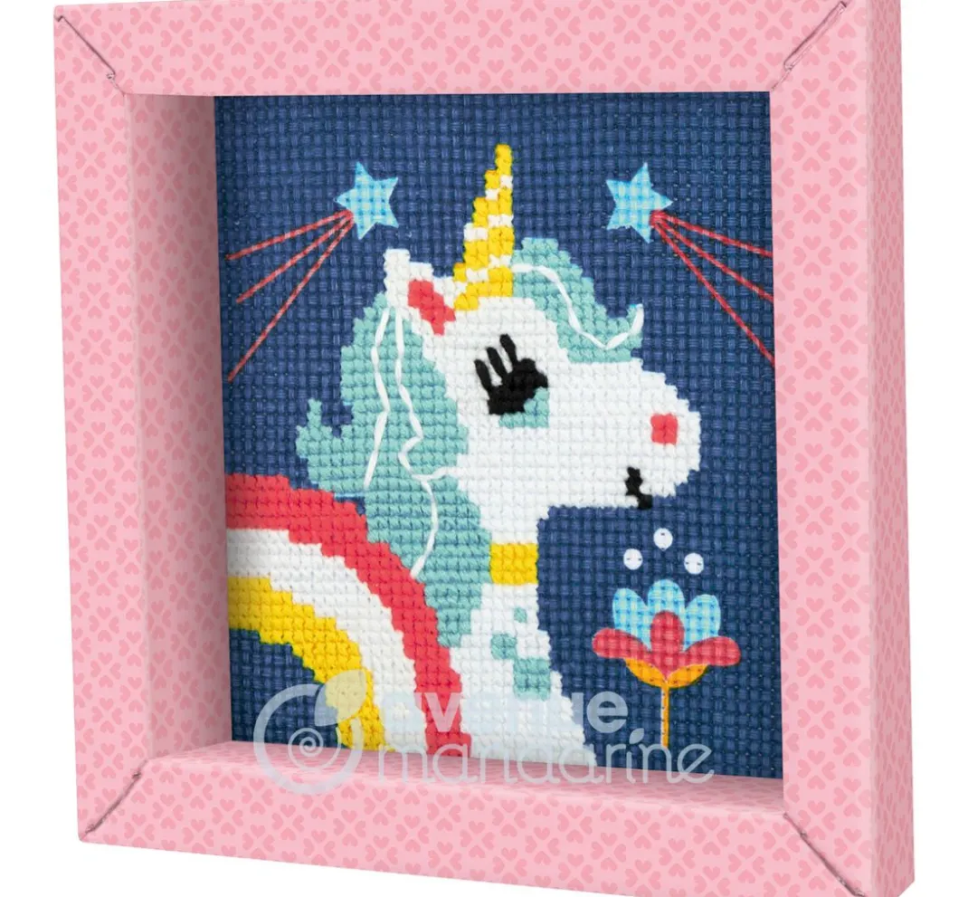 Kinder My Mandarine Handarbeit-Sets|Sticken>Stickset Pix' Gallery "Einhorn"