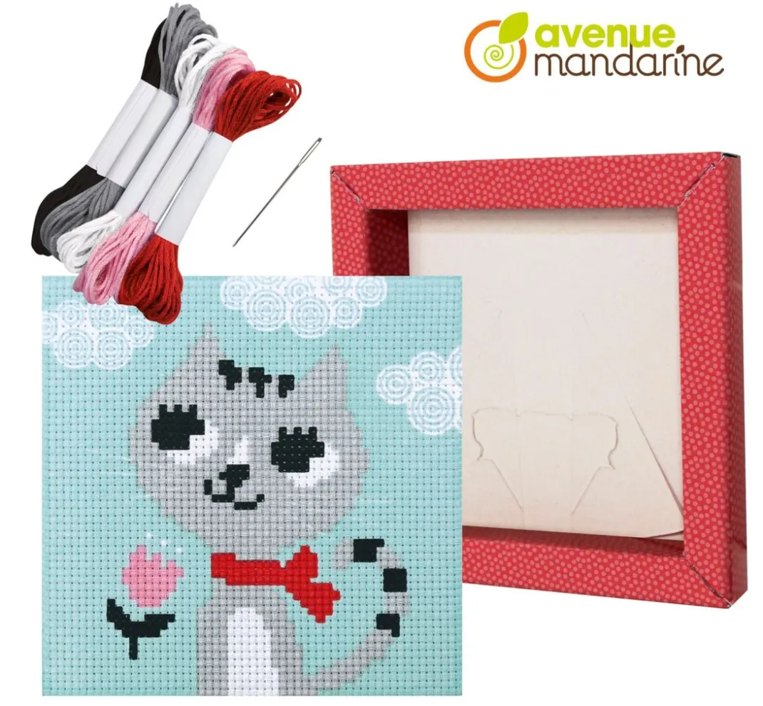 Kinder My Mandarine Handarbeit-Sets|Sticken>Stickset Pix' Gallery "Katze"