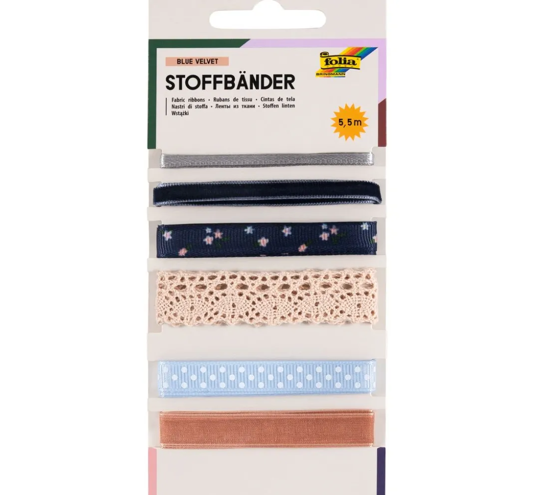 folia Sets|Bänder>Stoffbänder-Mix "Blue Velvet"