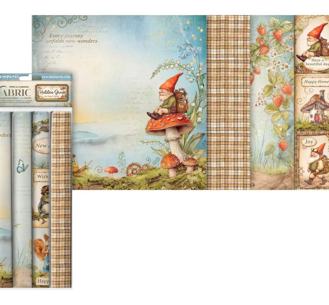 Stamperia Dekostoff|Stoffpakete>Stoffpaket "Hidden Grove"