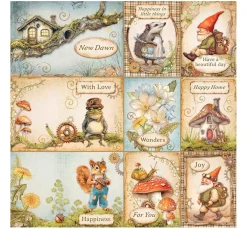Stamperia Dekostoff|Stoffpakete>Stoffpaket "Hidden Grove"