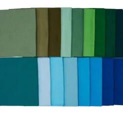 stafil Patchworkstoffe|Stoffpakete>Stoffpaket Patchy Uni "Blau-Grün-Oliv-Grau", 17 Zuschnitte