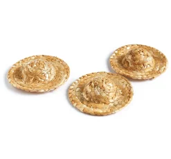 Kinder VBS Marionetten & Figuren|Bastelzubehör>Strohhütchen »Natur«, 3 Stück
