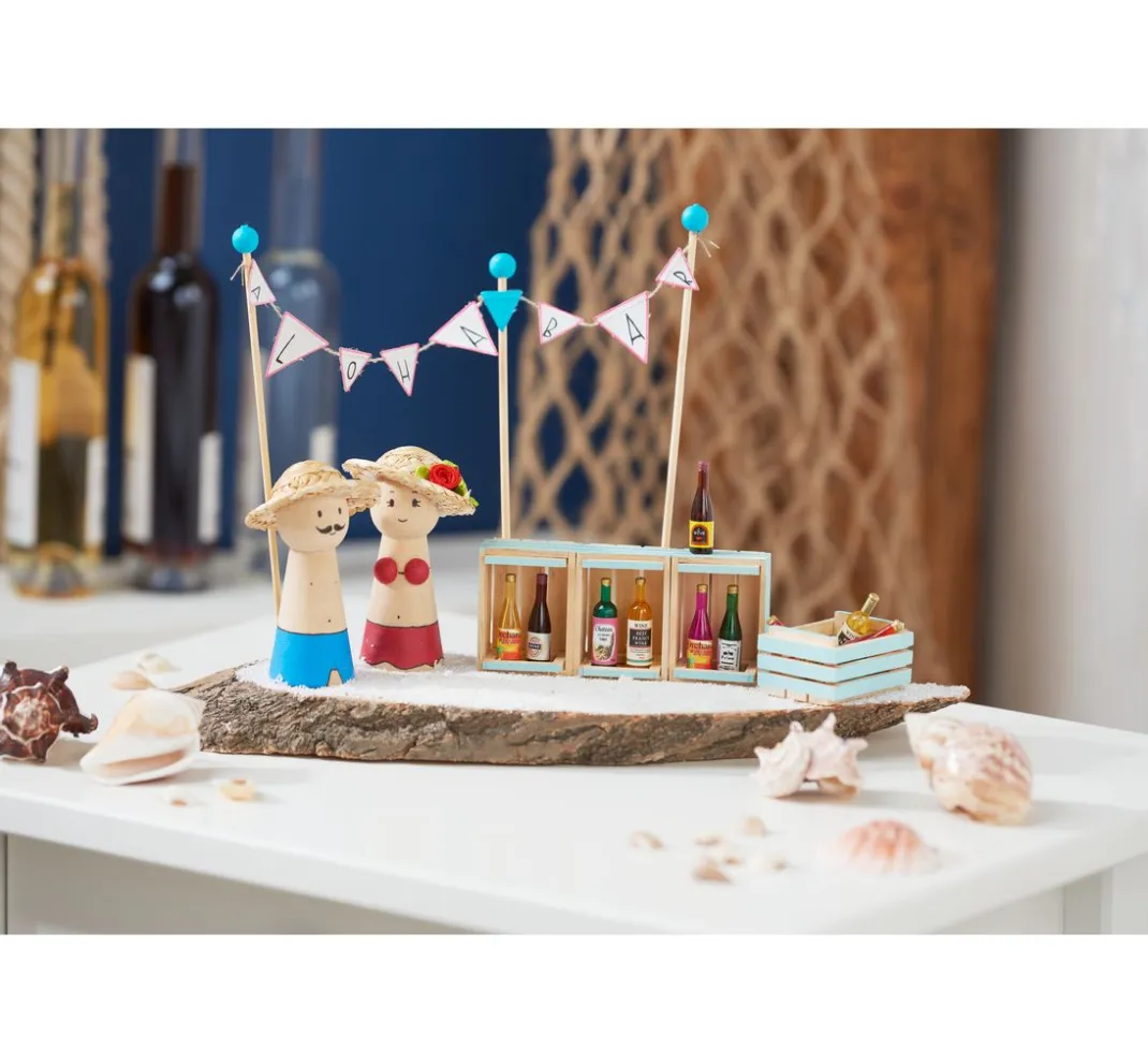 Kinder VBS Marionetten & Figuren|Bastelzubehör>Strohhütchen »Natur«, 3 Stück