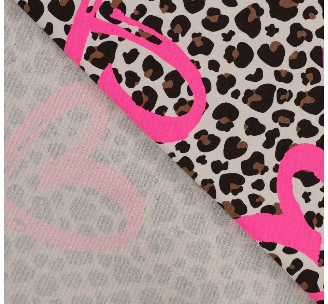 VBS Marktplatz Sweatstoff|Jerseystoff>Sweat-Stoff Neon Print "Leopard mit Herz"