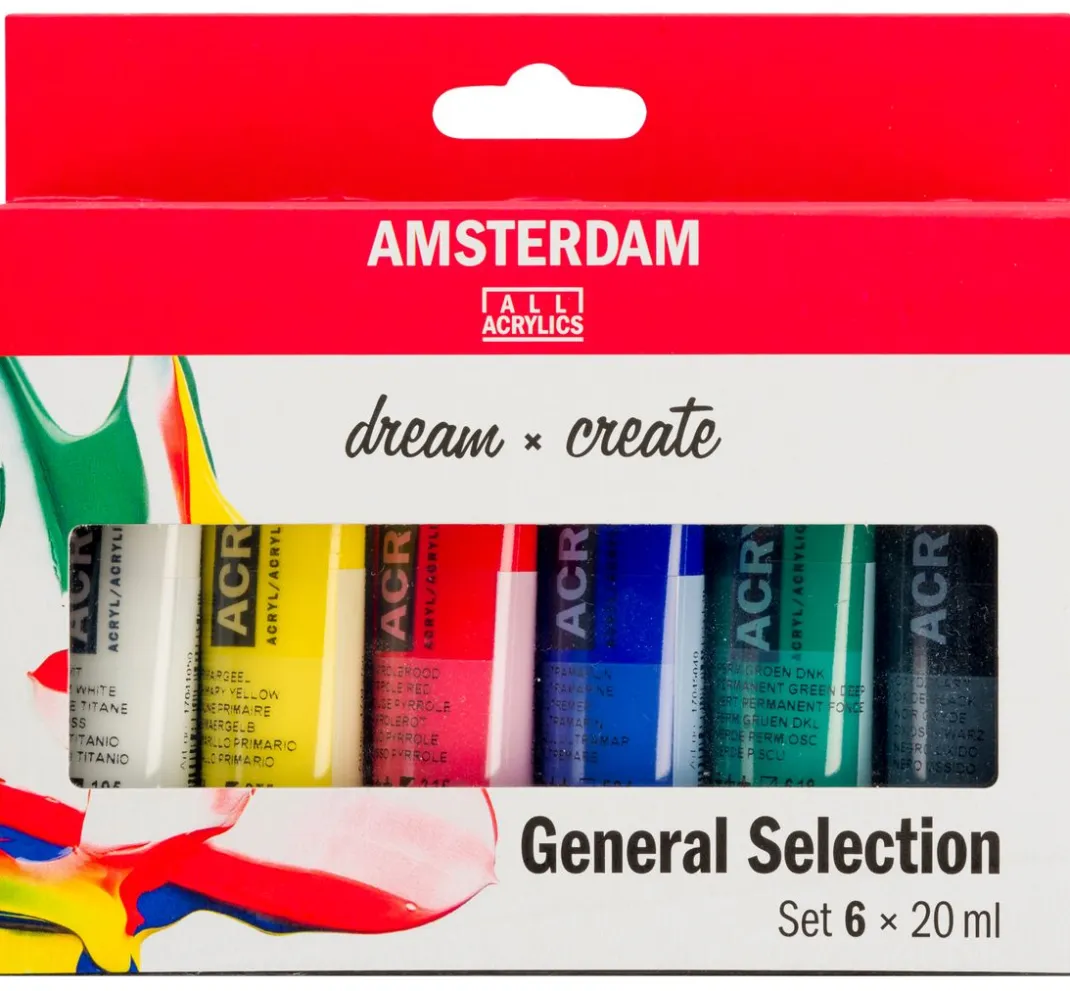 AMSTERDAM Künstlerfarbe>Talens Acrylfarben-Set "General Selection 6"