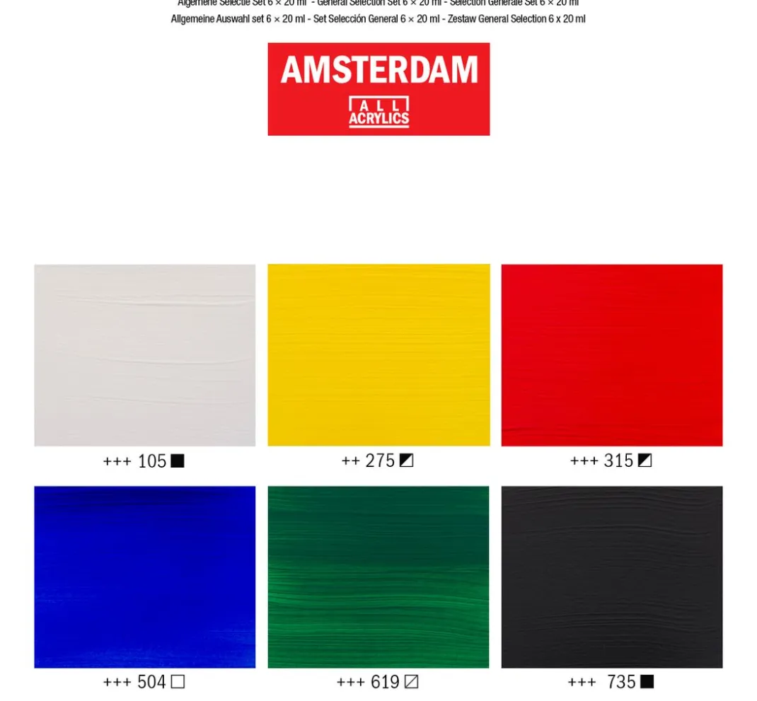 AMSTERDAM Künstlerfarbe>Talens Acrylfarben-Set "General Selection 6"