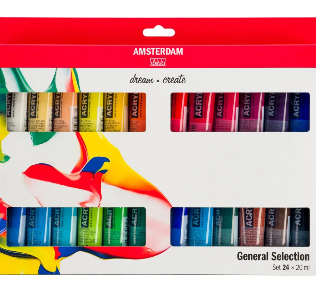 AMSTERDAM Künstlerfarbe>Talens Acrylfarben-Set "General Selection 24"