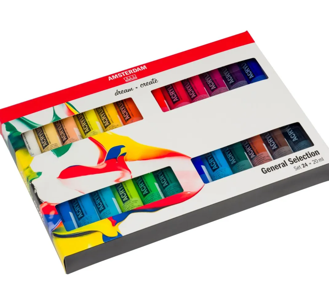 AMSTERDAM Künstlerfarbe>Talens Acrylfarben-Set "General Selection 24"