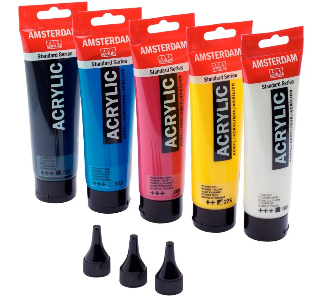 AMSTERDAM Farbsets|Künstlerfarbe>Talens Acrylfarben-Set "Starter" inkl. 3 Dosierspitzen
