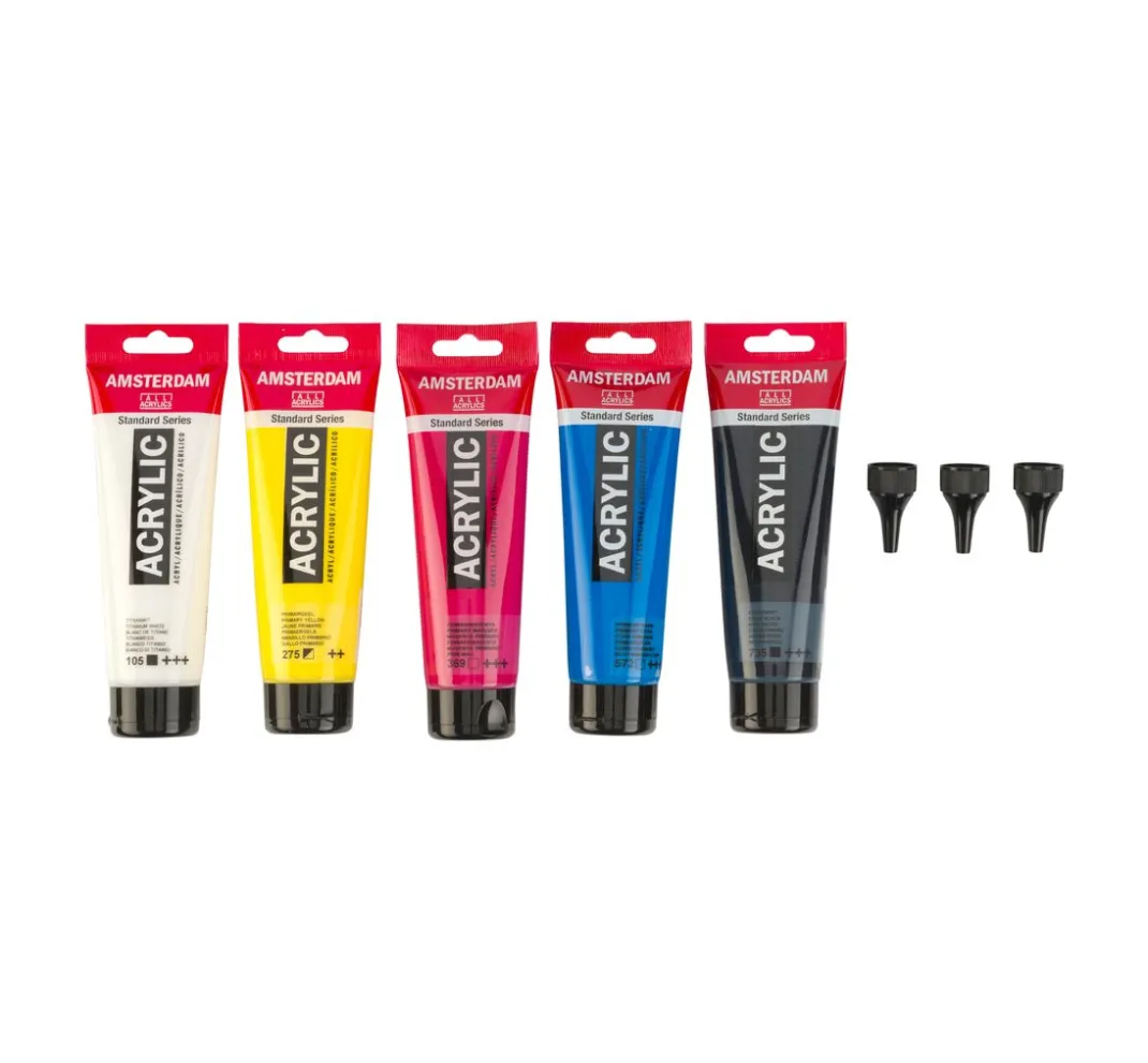 AMSTERDAM Farbsets|Künstlerfarbe>Talens Acrylfarben-Set "Starter" inkl. 3 Dosierspitzen