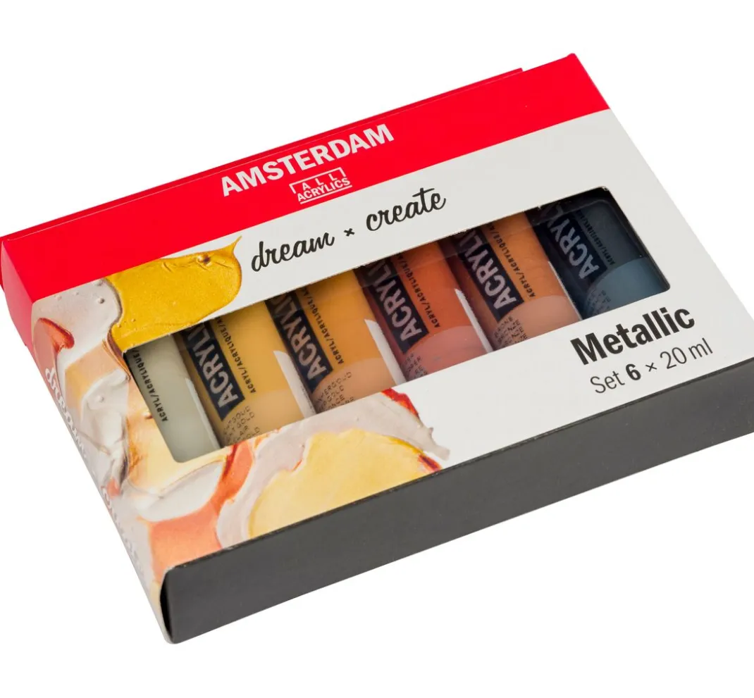 AMSTERDAM Künstlerfarbe>Talens Acrylfarben-Set "Metallic"