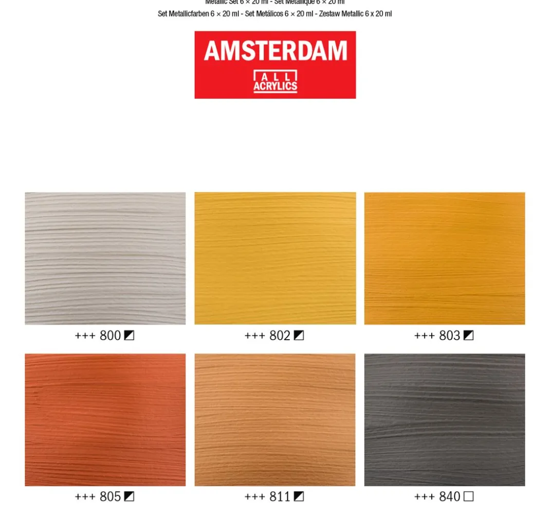 AMSTERDAM Künstlerfarbe>Talens Acrylfarben-Set "Metallic"