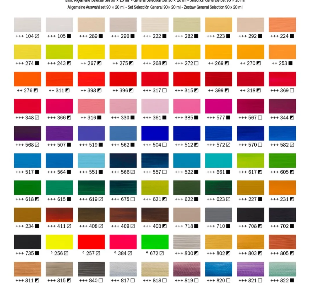 AMSTERDAM Künstlerfarbe>Talens Acrylfarben-Set "General Selection 90"