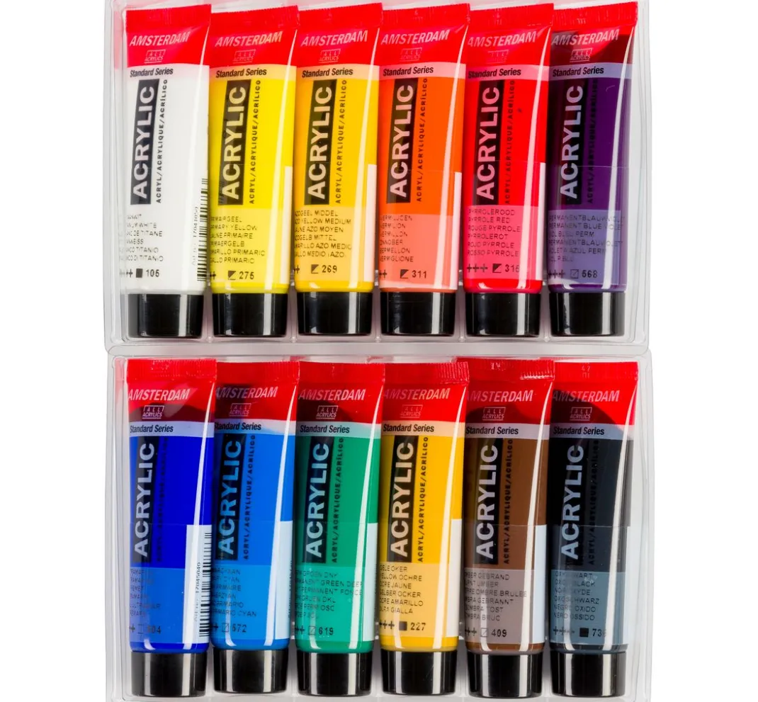AMSTERDAM Künstlerfarbe>Talens Acrylfarben-Set "General Selection 12"