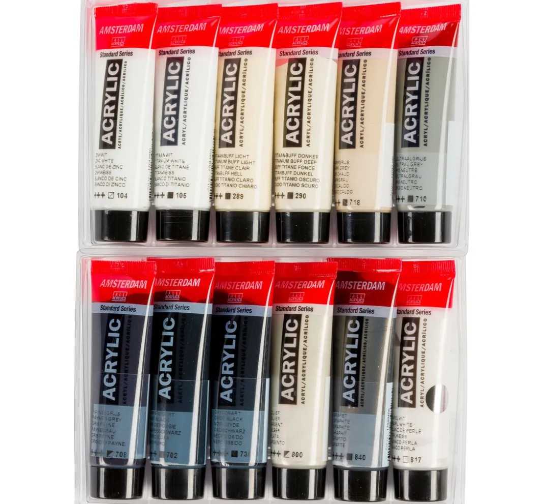 AMSTERDAM Künstlerfarbe>Talens Acrylfarben-Set "Grau"