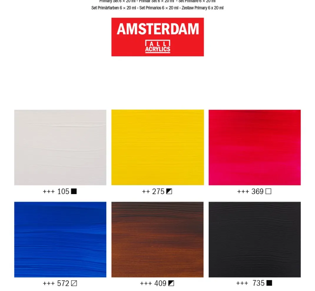 AMSTERDAM Künstlerfarbe>Talens Acrylfarben-Set "Primär"
