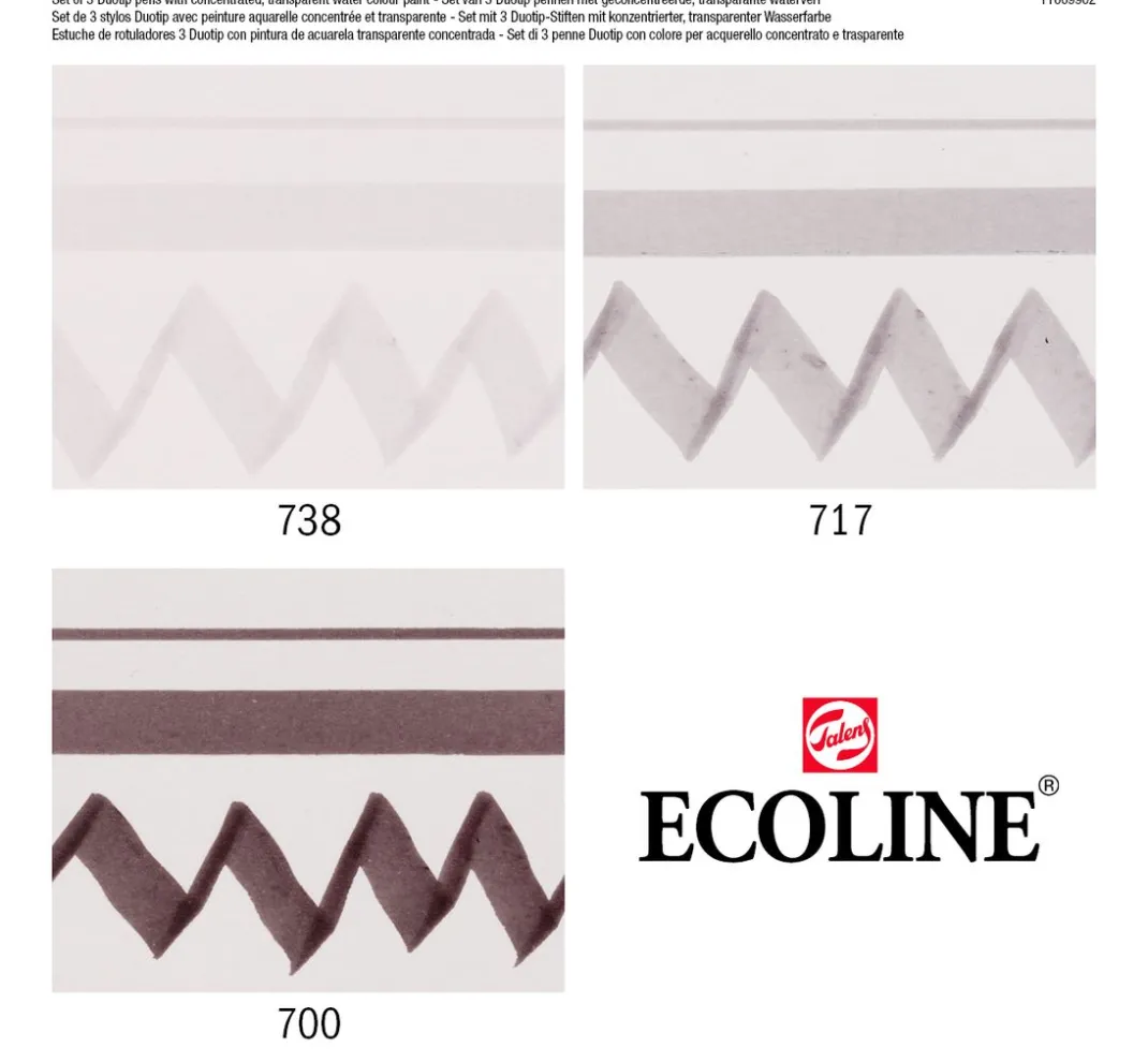 Talens Aquarell|Stifte>Ecoline Duotip "Schwarz-Grau-Set"