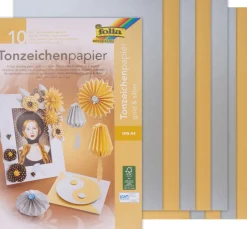 Kinder folia Papier|Spezialpapier & -Karton>Tonpapier-Block Gold/Silber matt, DIN A4